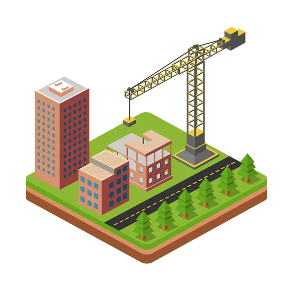 Cranes and building houses — Stock Vector