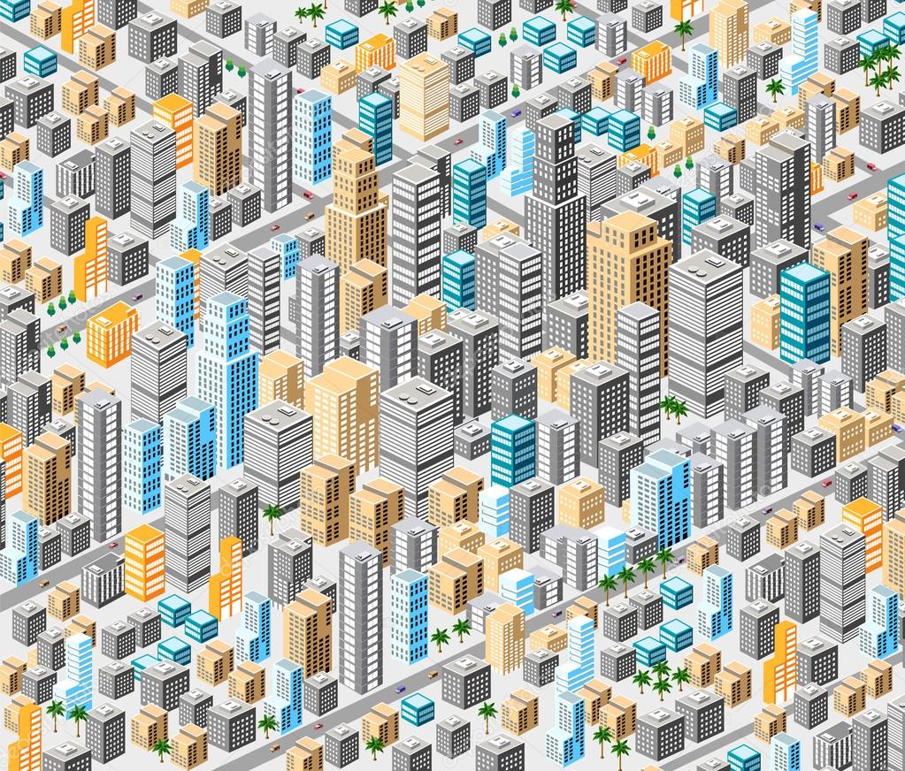 Background of isometric city