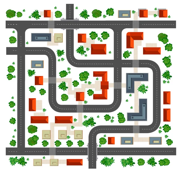 Map top view — Stockvector