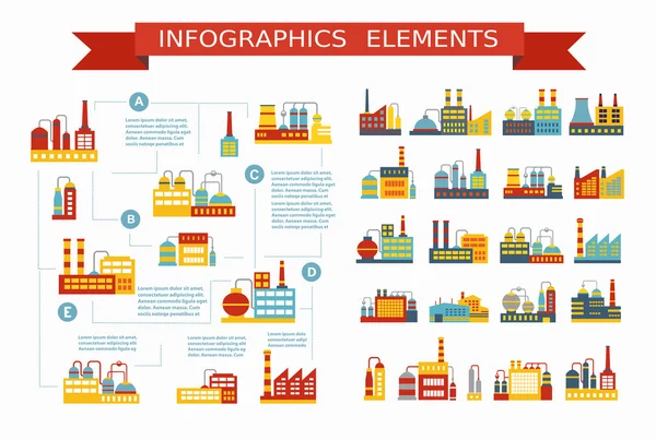 Set of industrial buildings — Stock Vector