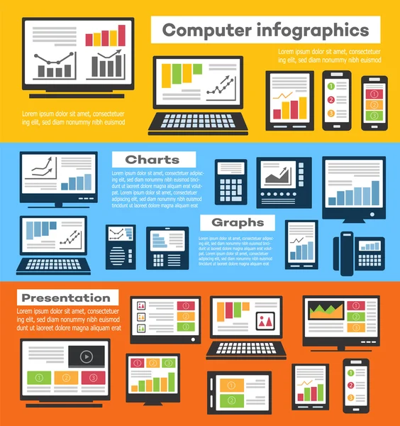 Concepto de impresión Infografías — Vector de stock