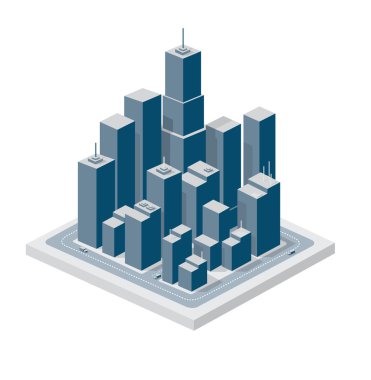 Birçok iş izometrik şehir