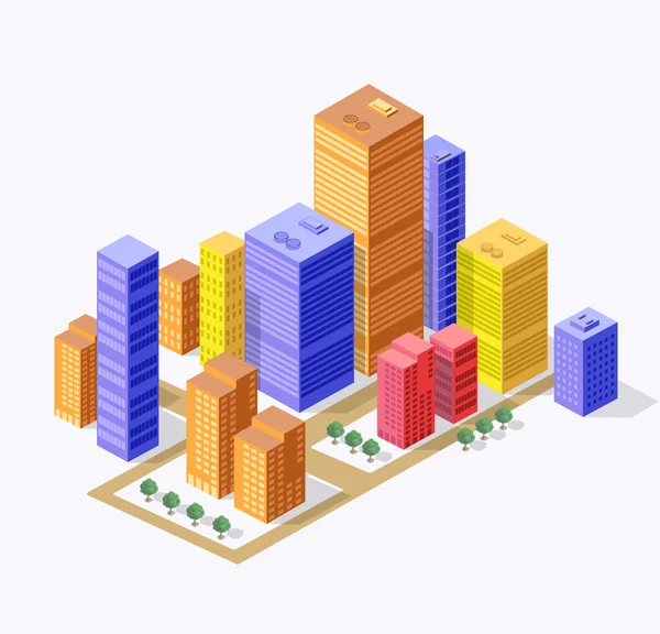 Geschäftsimometrische Stadt — Stockvektor