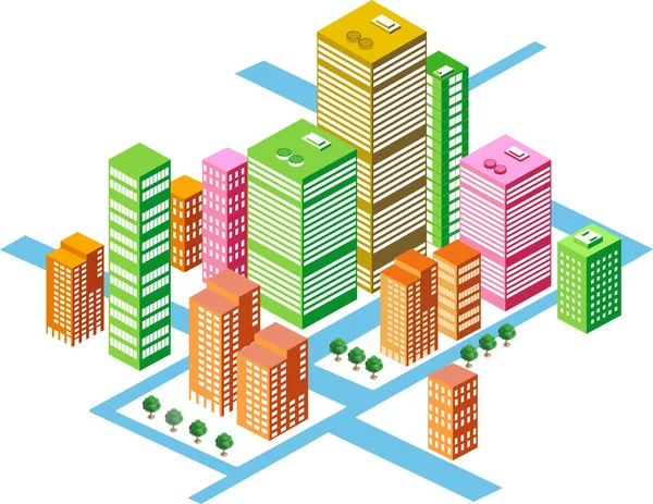 Negócios cidade isométrica —  Vetores de Stock