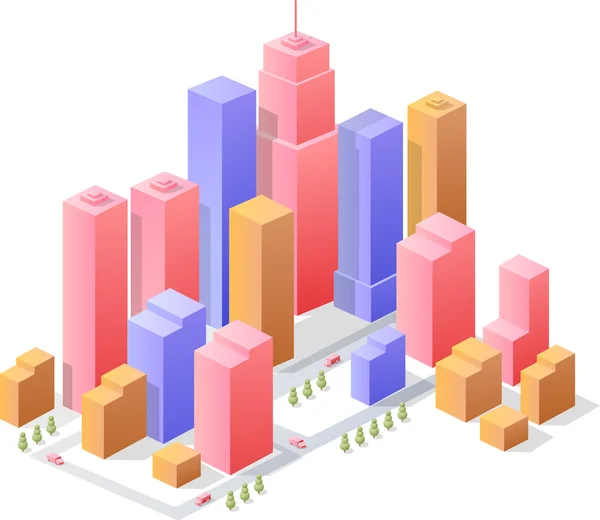 Negócios cidade isométrica — Vetor de Stock