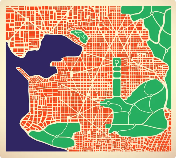 Plano de cidade abstrato —  Vetores de Stock