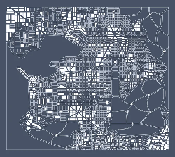 Abstracte stad plan — Stockvector