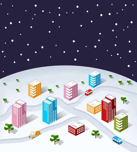 Sométrica Ciudad Navidad — Vector de stock