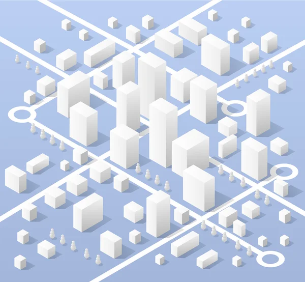 Ciudad Mapa isométrico — Archivo Imágenes Vectoriales