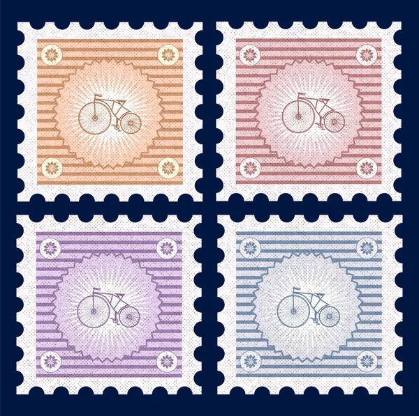 Retro postzegels — Stockvector