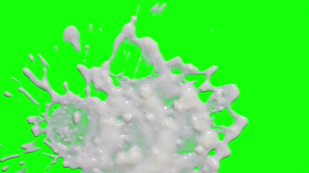 クロマキーの背景にまだ白い液体のスプラッシュ — ストック動画