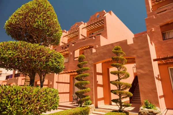 Egito Sharm Sheikh 2021 Território Jardim Verde Torno Blocos Hotel — Fotografia de Stock