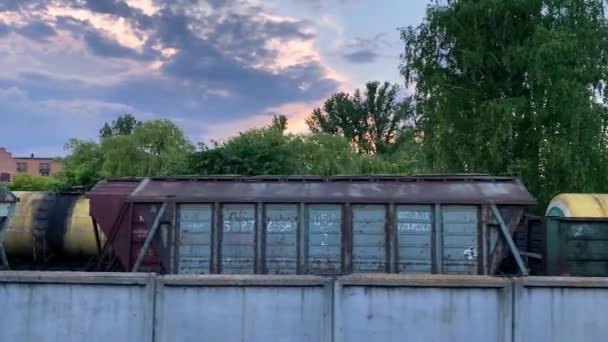 2021 Ukraine Vinnitskaya Oblast Motion Railroad Old Stration Buildings — Stock Video