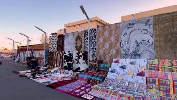 Egypt Sharm Sheikh 2021 Elements Art Selling Street Old Town — Stock Video