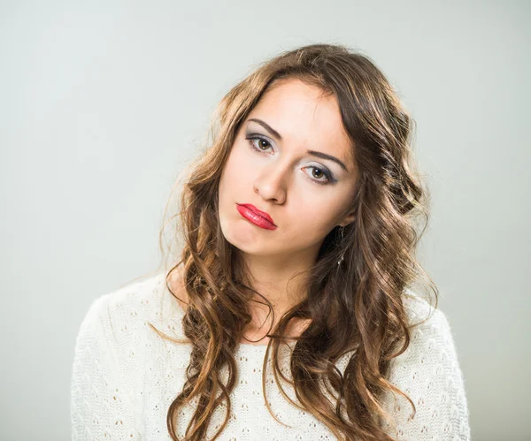 Young upset woman portrait — Stock Photo, Image