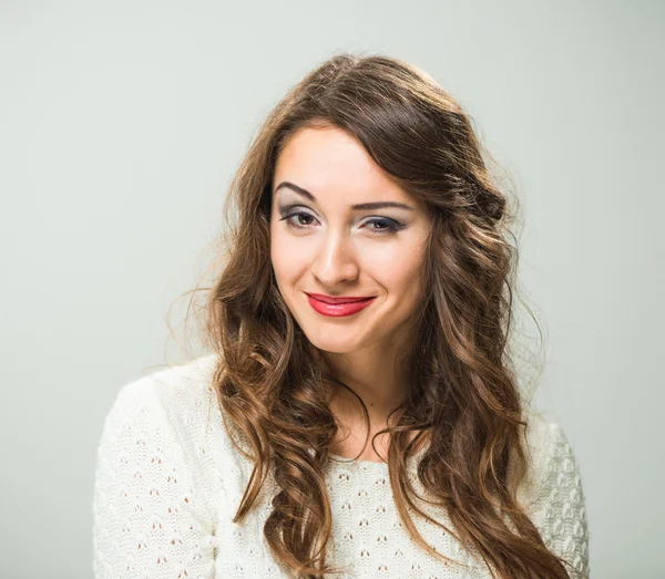 Brunet portrait with teasing glance — Stock Photo, Image