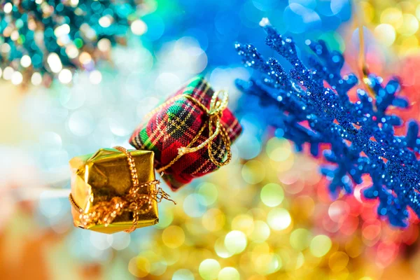 Macro gifts on colorful background — Stock Photo, Image