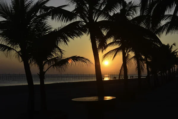 Pesca Aldeia pôr do sol — Fotografia de Stock