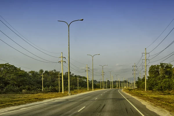 Strada concreta di alba — Foto Stock