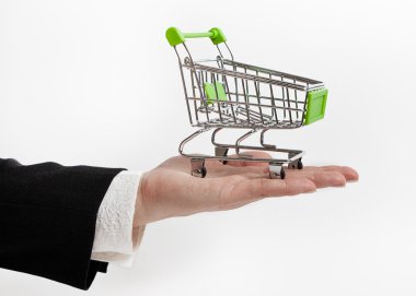 Avuç küçük alışveriş arabası