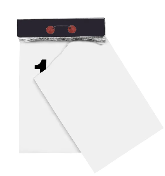 Takvim yırtık bir kağıt parçası ile ayırma — Stok fotoğraf