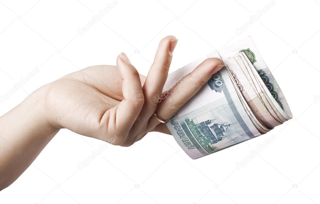 Take the money. Money in female hand