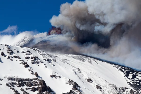 Volcano etna eruption — Stock Photo, Image