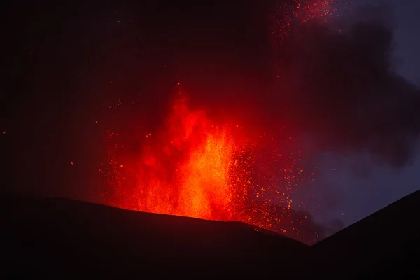 Erupción del volcán Etna — Foto de Stock