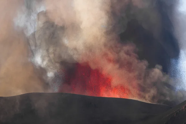 Erupção de Volano Etna — Fotografia de Stock