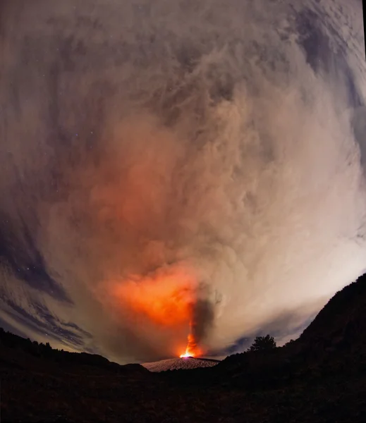 Извержение Волано-Этны — стоковое фото