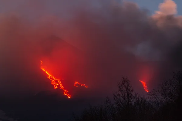Etna fluxo de lava — Fotografia de Stock
