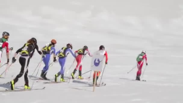 埃特纳火山滑雪碱性磷酸酶-世界冠军 2012年国际奖杯埃特纳火山 — 图库视频影像