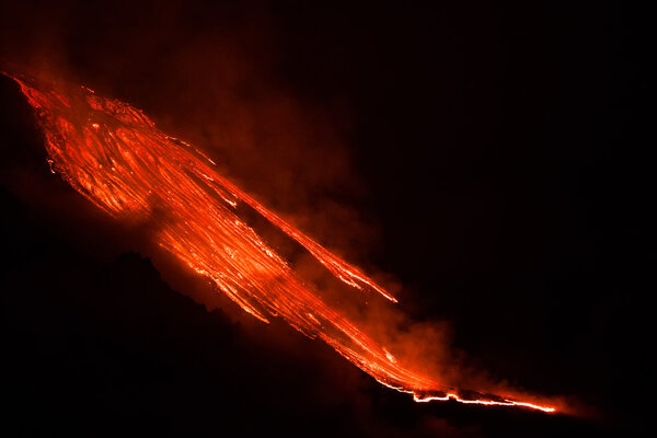 Mount Etna Eruption and lava flow