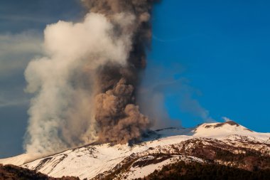 Etna Dağı Erüpsiyonu ve lav akışı