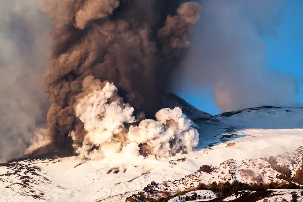 Etna Dağı Erüpsiyonu ve lav akışı