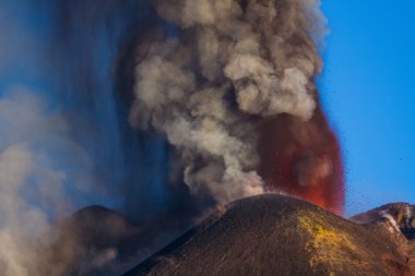 Etna volcano eruption clipart