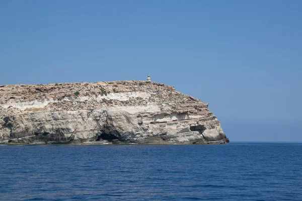 Ilha de Lampedusa, a ilha italiana do sul no Mediterrâneo — Fotografia de Stock