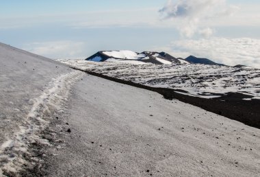 Etna volkanın Zirvesi kraterler