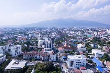 Chiangmai şehir. chiangmai şehir manzarası gün havadan görünümü