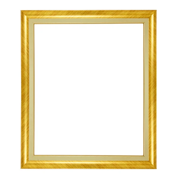 Cornice in oro isolato su sfondo bianco — Foto Stock