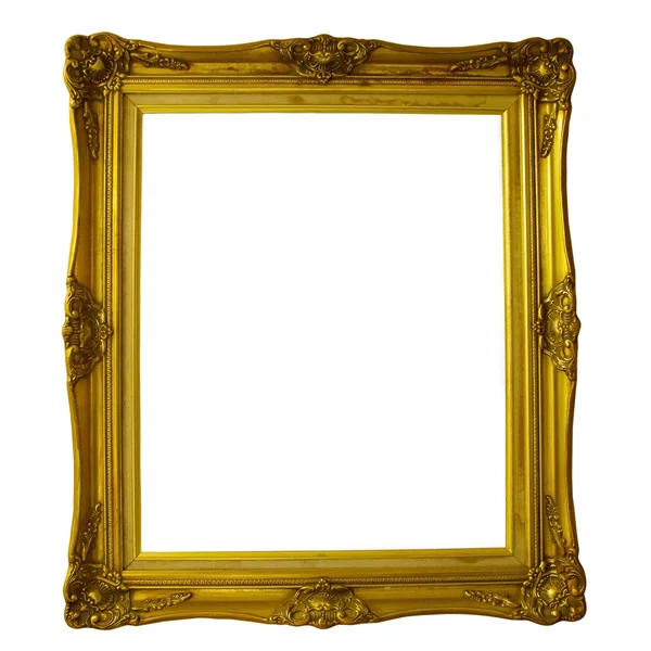 Zlatý rám izolované na bílém pozadí — Stock fotografie