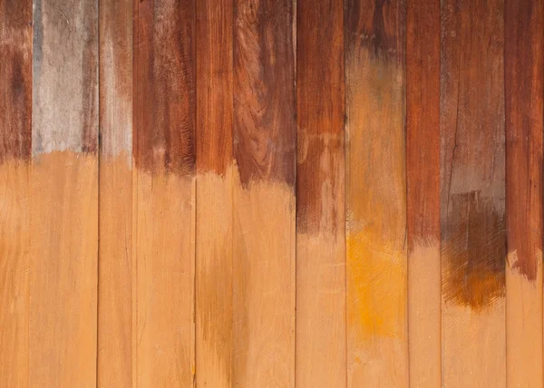 Nedokončený nátěr dřevěných prken textura, dřevěné pozadí — Stock fotografie