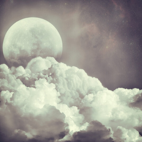 Abstract moon on the night sky background