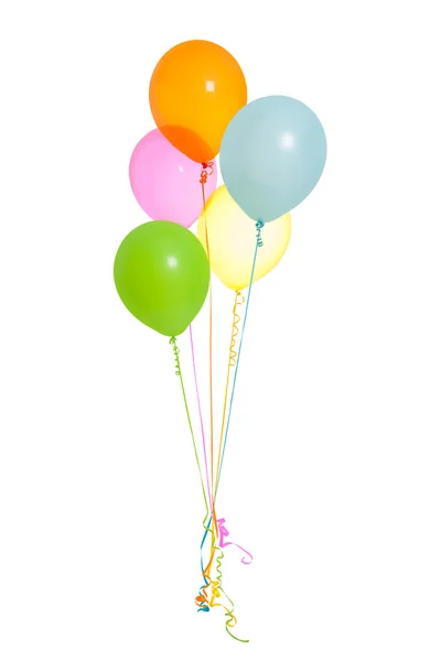 Fem ballonger isolerade Stockbild