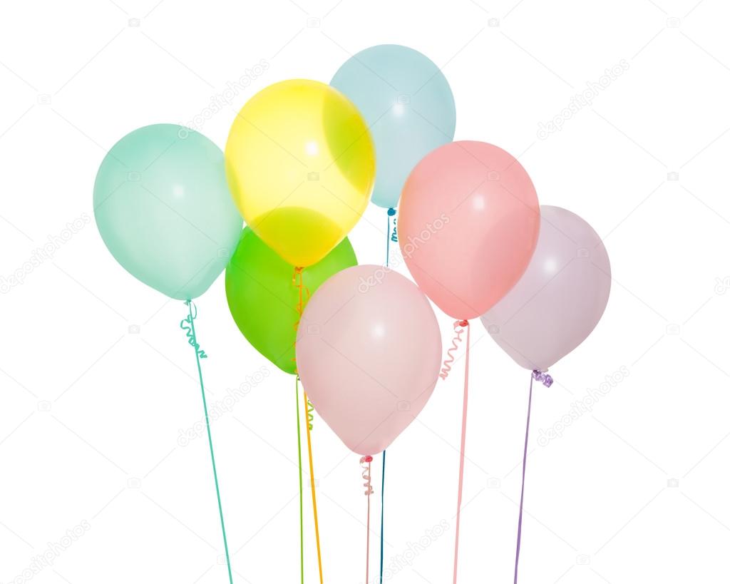 Seven balloons isolated