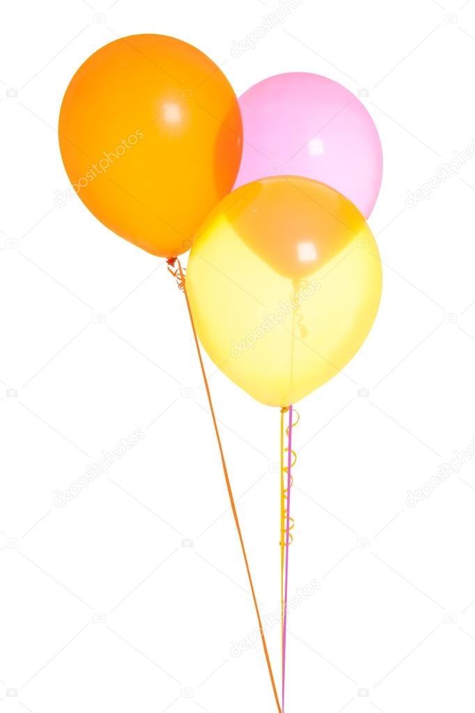 three Balloons Isolated