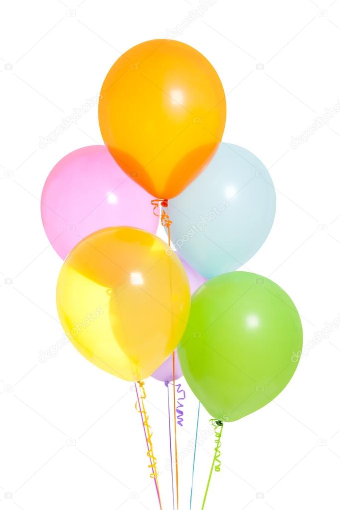 Six Balloons Isolated