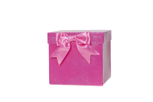 Pink Birthday Gift Box isolated — Stock Photo, Image