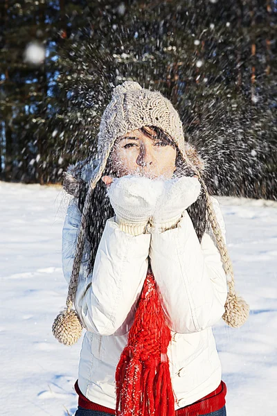 Having fun in winter scene — Stock Photo, Image