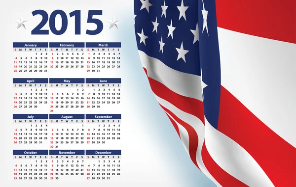 2015 Calendário dos EUA v4 — Vetor de Stock